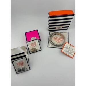 NEW Women's Keep Collective (Stella and Dot) Gray Leather Bracelet and 2…